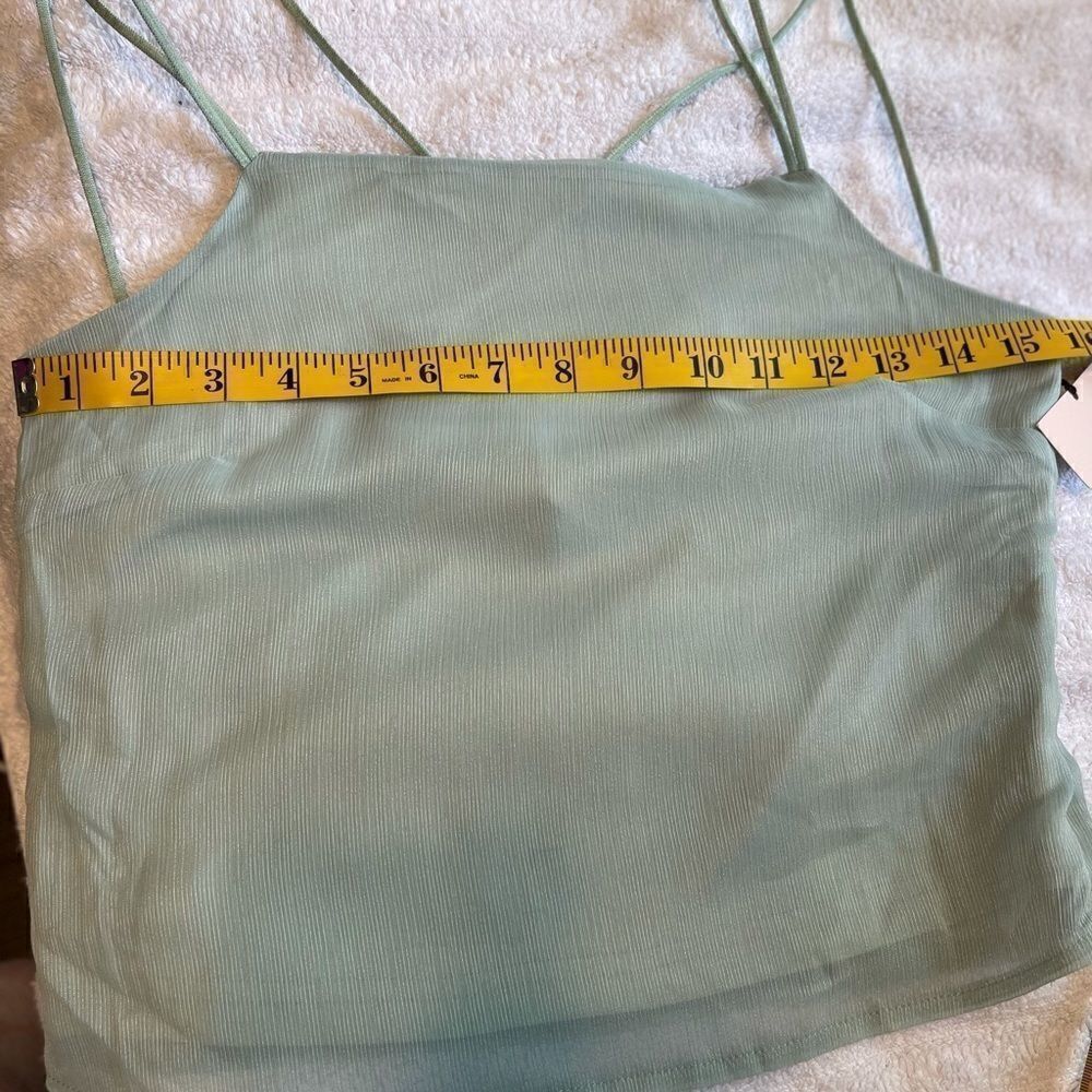 REVOLVE SUPERDOWN Spaghetti Straps Green Crop Top - Picture 10 of 14